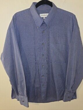 ysl dress shirt Yves Saint Laurent Mens Dress Shirt YSL Cotton Blend Blue